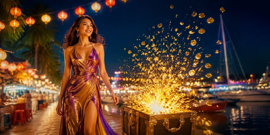 Không khí chợ đêm Nha Trang – người dùng theo dõi kết quả giao dịch rút tiền trên điện thoại